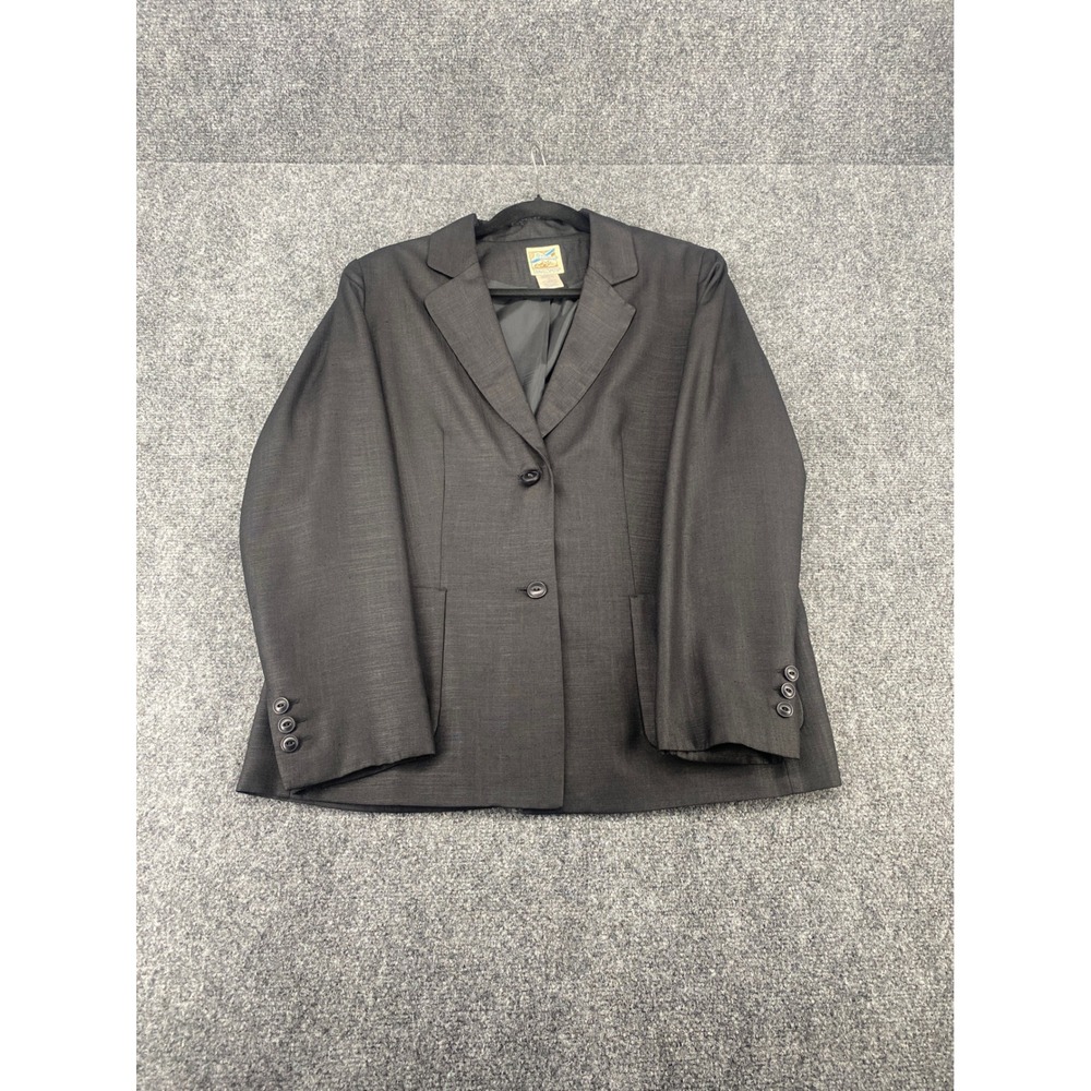TravelSmith Blazer Jacket Womens 12 Gray 2-Button Travel Professional Style 5834